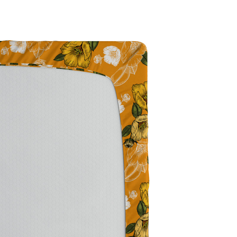 Microfiber Floral Fitted Sheet, Queen Fitted Sheet