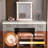 Modern Classic 48" Makeup Vanity With Mirror And Lights And Cushioned Stool-904151140
