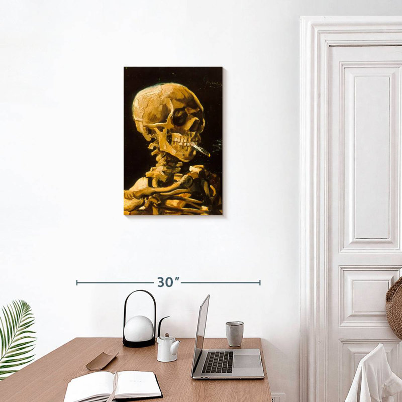 Kelan Skull With Cigarette 1885, 24" H x 16" W