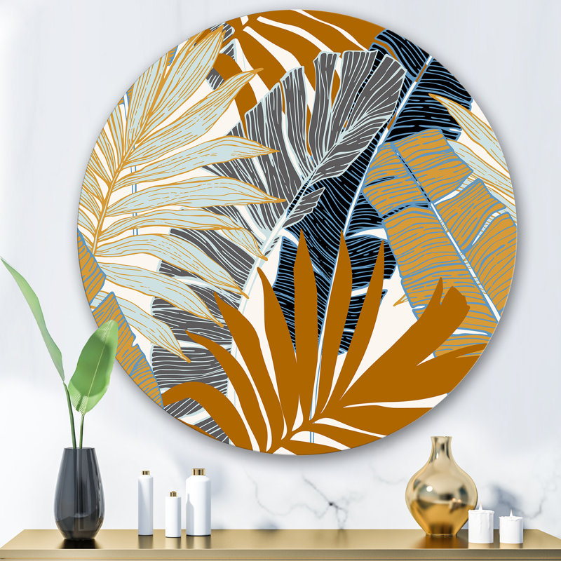 " Abstract Tropical Summer Palm Tree And Banana Leaves " by Designart, 36" H x 36" W x 1" D