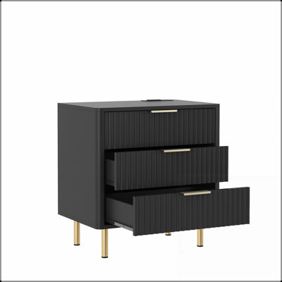Smart Nightstand with Voice-Controlled Night Light and Built-In Charging Station for Modern Bedrooms