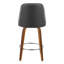 Tabouret de comptoir à hauteur fixe cloutée 27 po avec pieds en bois courbé et repose-pieds rond - ensemble de 2-122027084-109575545