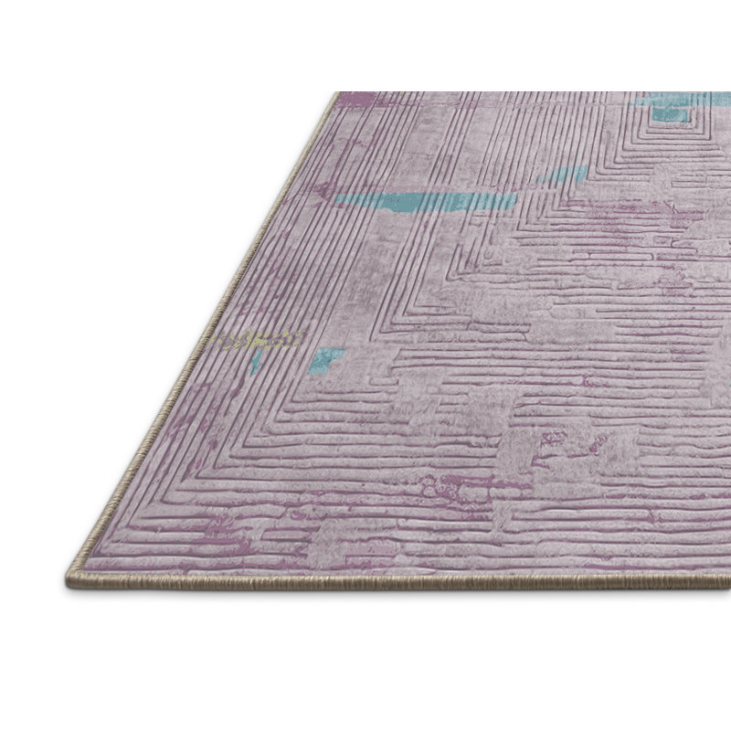 Tapis beige soyeux et moelleux, Carré 5 pi