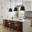 1-Light 12"W Matte Black Modern Cone Pendant for Kitchen Island-131458331-129755244