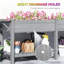 Lit de jardin surélevé spacieux, boîte de jardin surélevée en bois, avec table d'appoint, tablette inférieure, doublures de lit et trous de drainage-12757502