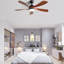 Ventilateur de plafond 52 pouces intérieur avec 3 couleurs à intensité variable, 5 pales ABS, télécommande, moteur à courant continu réversible noir avec lumière DEL