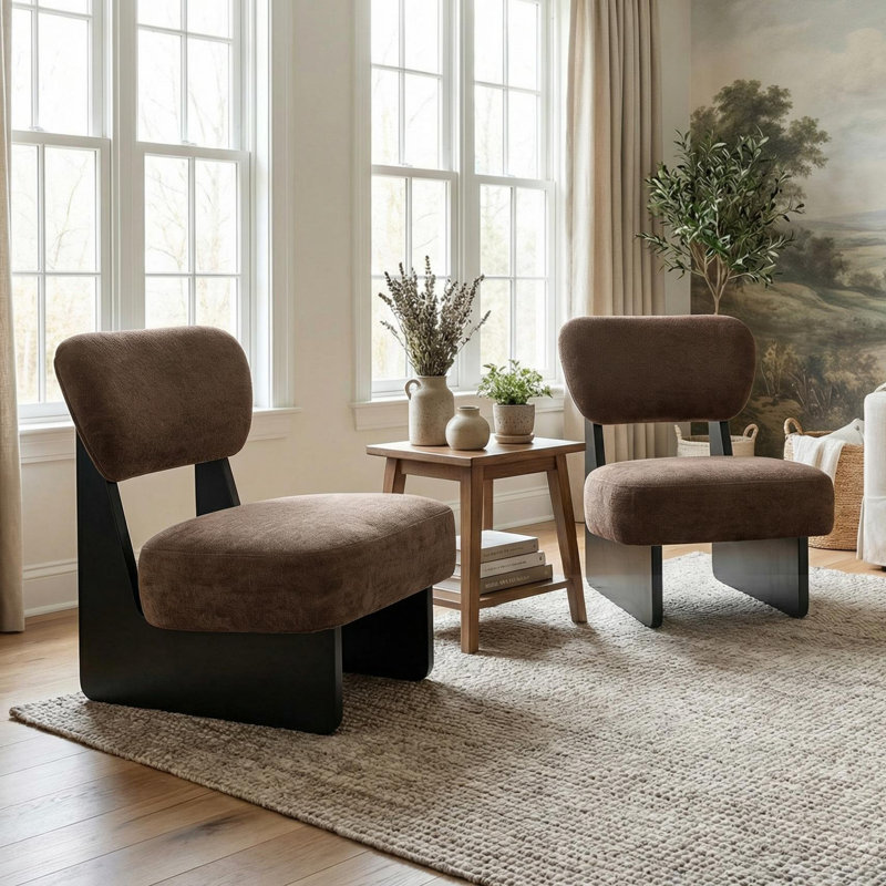 Chaise d'appoint rembourrée en bois avec dossier
