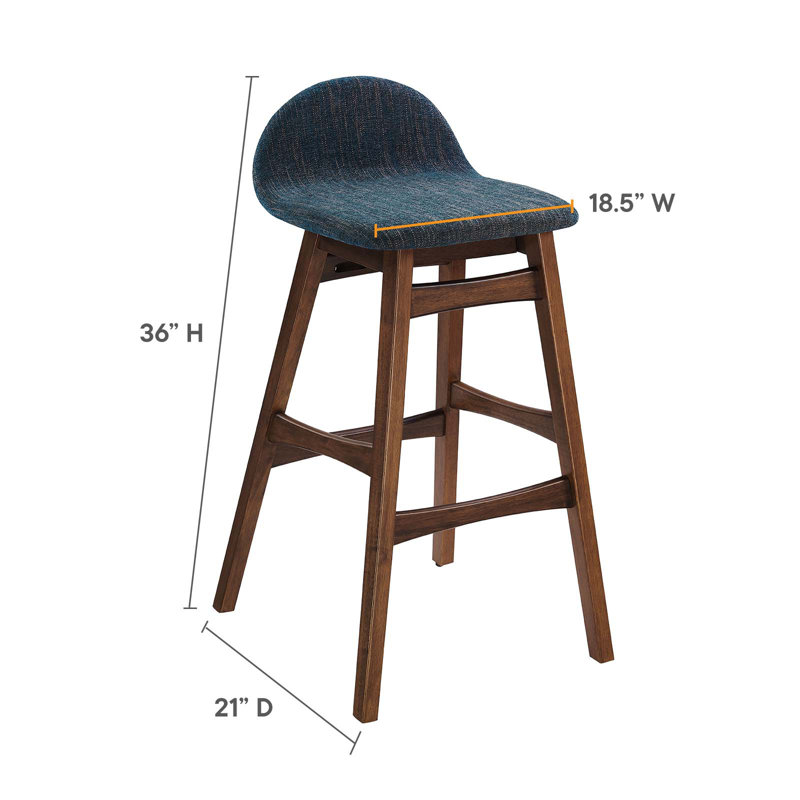 Modway Juno Stool, Bar Stool (30” Seat Height), Navy 