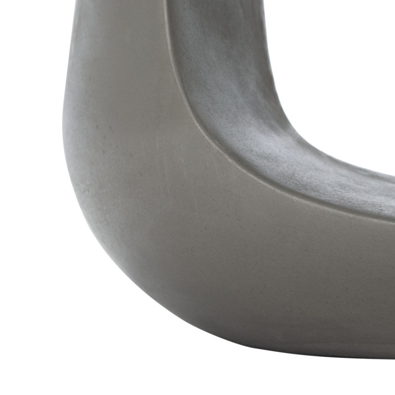 Chade Outdoor Concrete Accent Stool, Grey