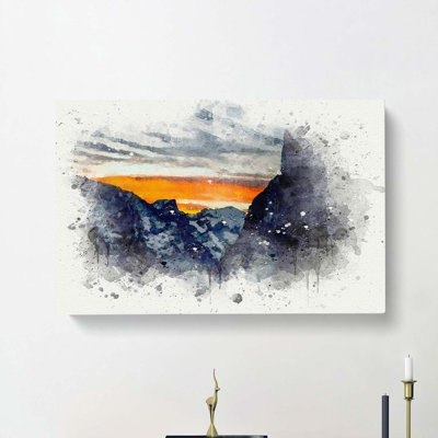 Sunset Over Yosemite In Abstract - Wrapped Canvas