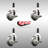Thermoplastic Rubber Swivel Stem Caster Set Brake