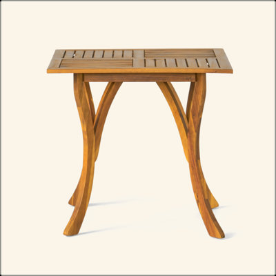 Charmante table de salle à manger d'extérieur en bois d'acacia pour un patio élégant