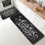 Ensemble de 2 tapis de cuisine noirs et noirs de style tableau noir pour le décor, comptoir de cuisine, noir