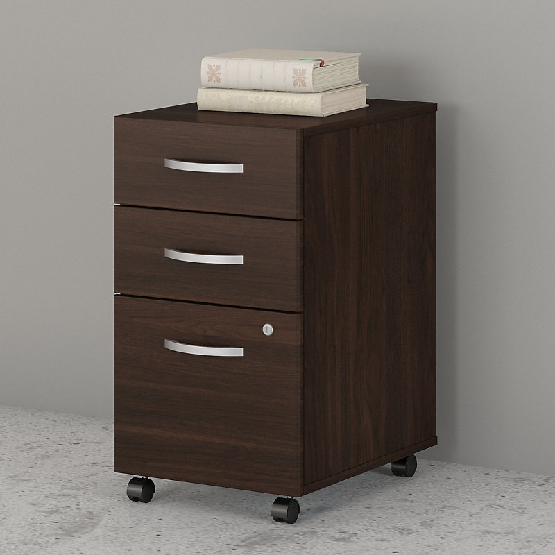 Studio C 16'' Wide 3 -Drawer File Cabinet, Black Walnut
