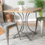 Solid Wood Top Metal Base Dining Table-41761731