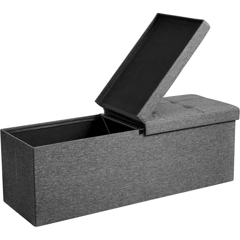 Taigan 110cm Wide Rectangle No Pattern Ottoman with Storage