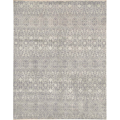 Hand-Knotted High-Quality Dark Blue Area Rug