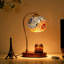 Lampe de table mosaïque en verre avec base en bois, lampe décorative H 11,8 po avec ampoule Gu10