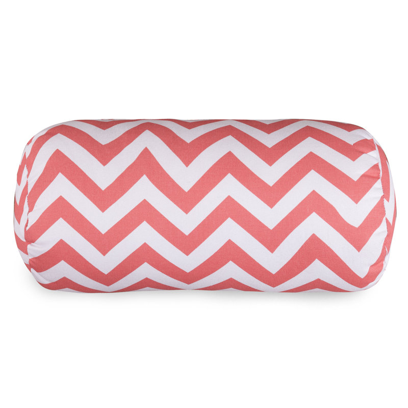 Coussin en coton à chevrons, Corail