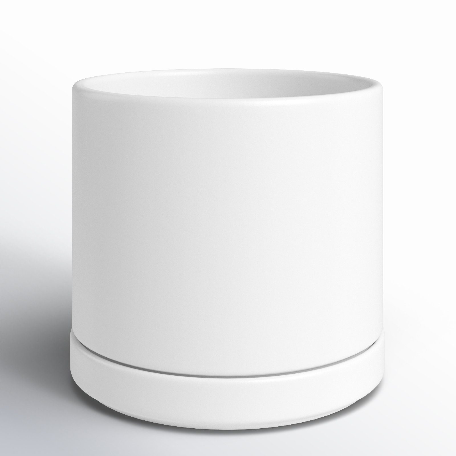 Cheryl Handmade Ceramic Pot Planter, 7.5" H x 8" W x 8" D, White