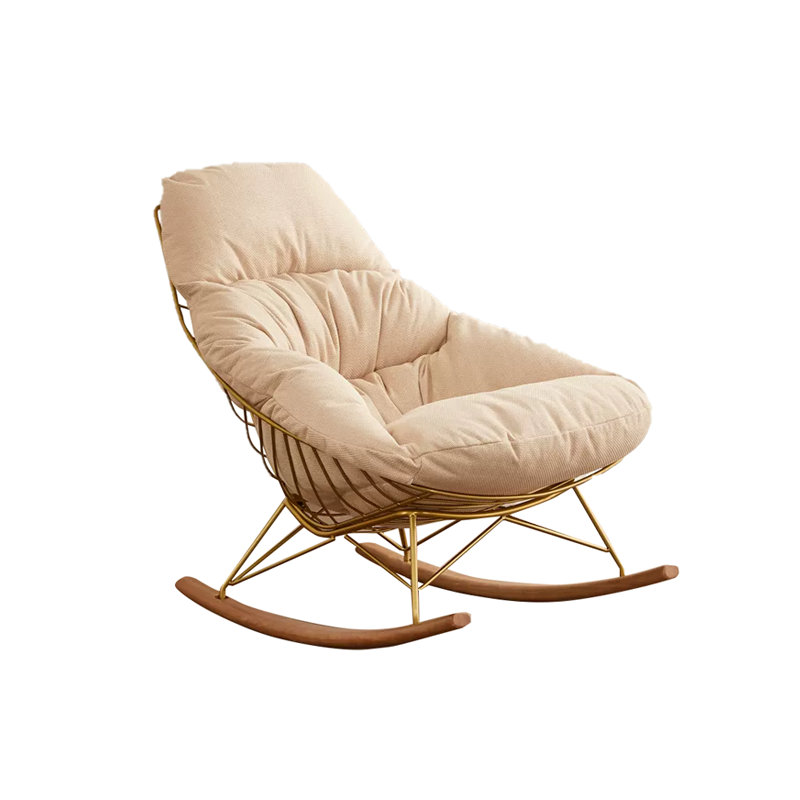 Chaise berçante élégante et pratique, Blanc cassé