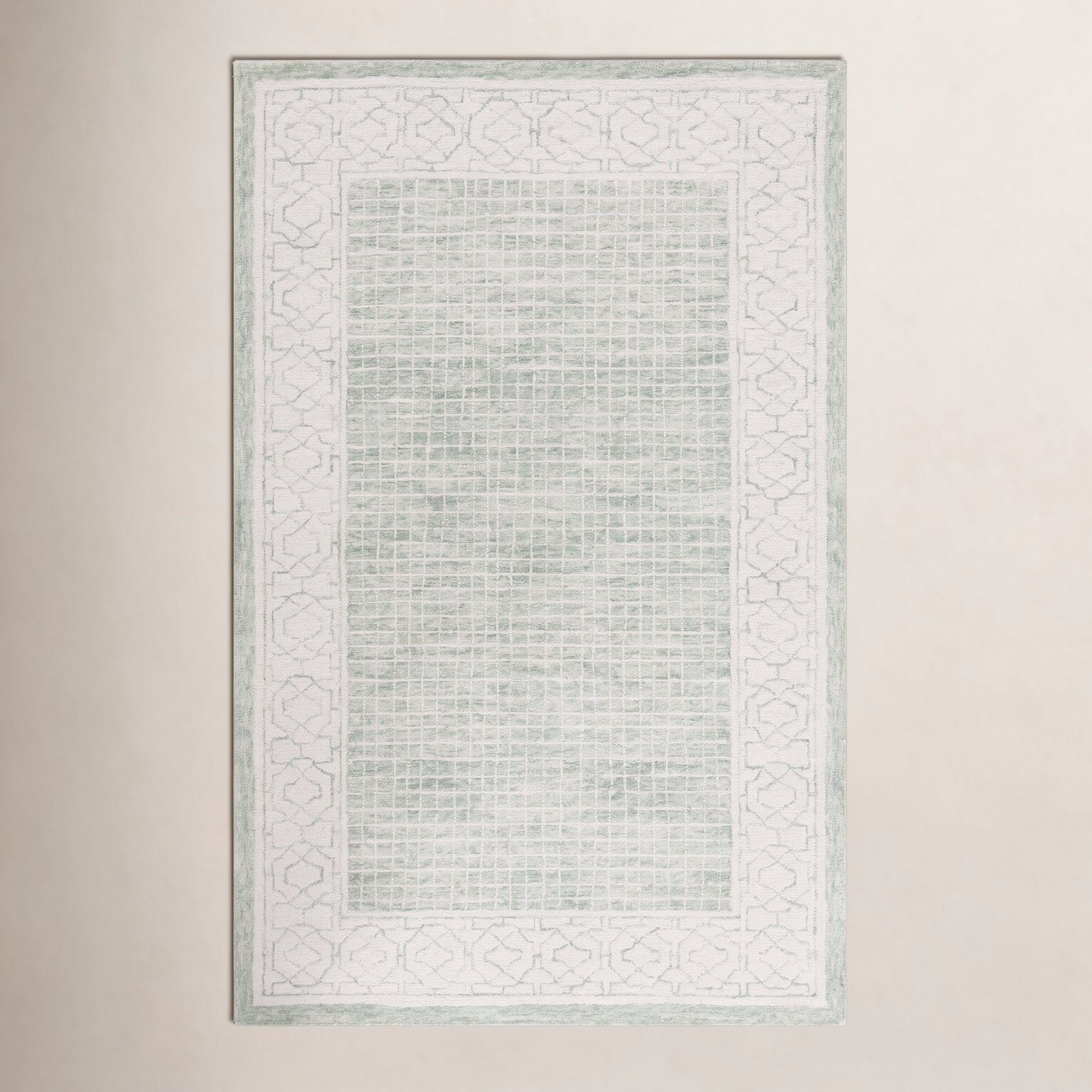 Hand-Tufted Geometric Wool Rug, Rectangle 5' x 8'