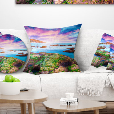 Sunset from the Giallonardo Beach - Landscape Printed Pillow