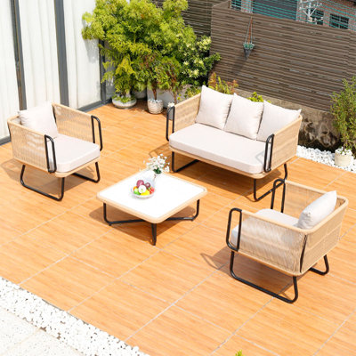 Callalily 4 - Person Patio Conversation Set with Cushions