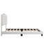 Lit plateforme tapissier avec tête de lit courbée et détails capitonnés Diamond, beige