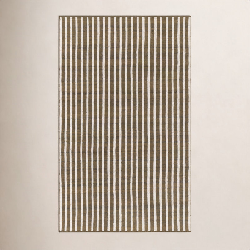 Tapis d'extérieur rayé en PET tissé à la main Mom 7 pi 10 po x 9 pi 10 po Momeni Caicos, Rectangle 7 pi 10 po x 9 pi 10 po