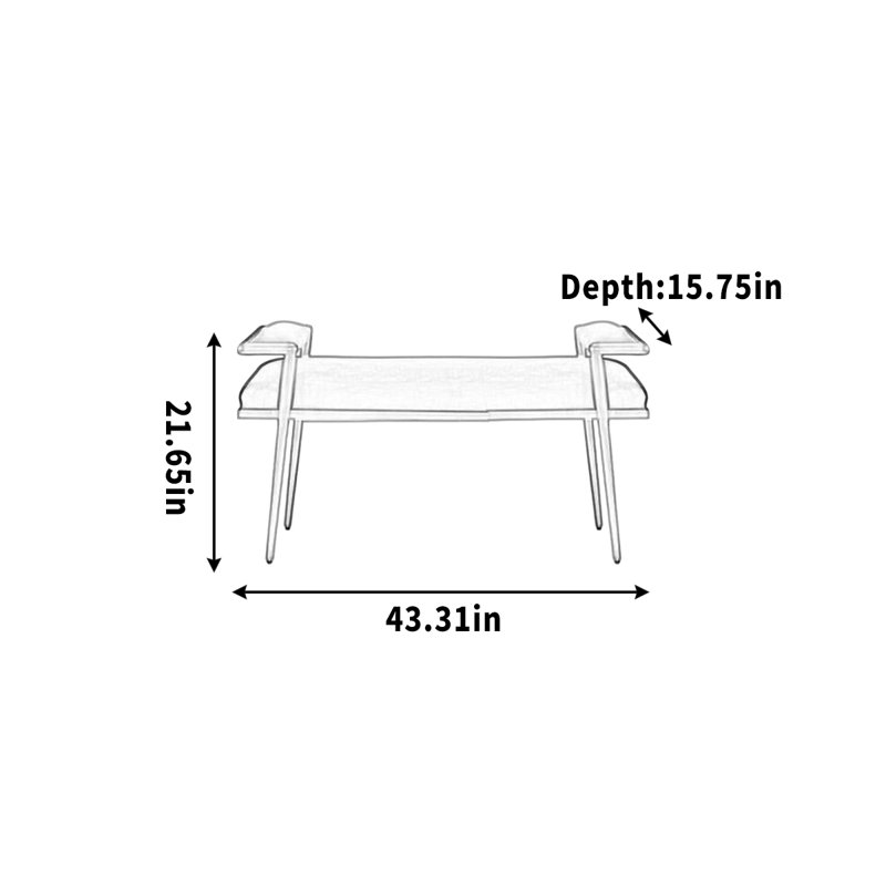 Soft-panel bench clothing store wear shoes and res, Purple, 21.65" H x 43.31" W x 15.75" D