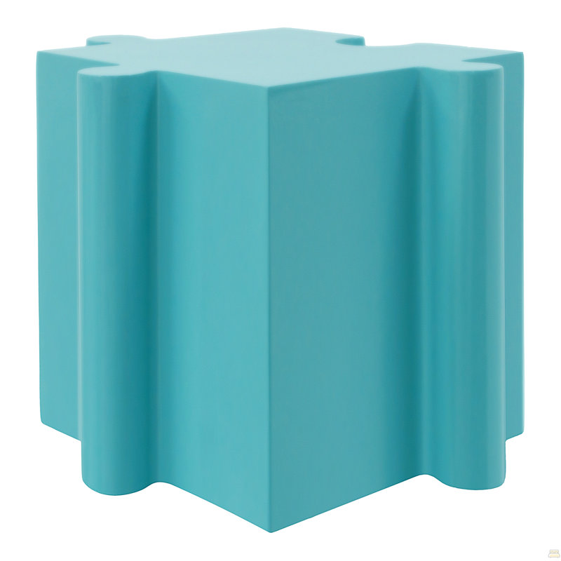 Art Side Table, Modular Convex Edge MGO Table, Light Blue