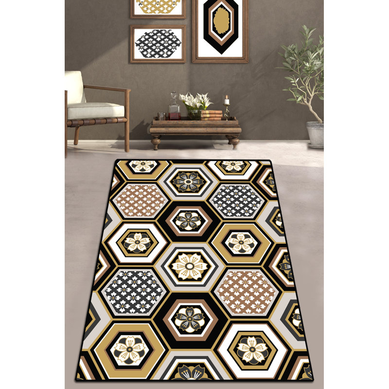Ansonia Abstract Shag Area Rug, Rectangle 100 x 150cm