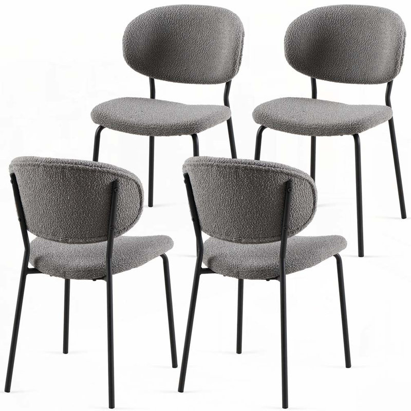 Chaises de salle à manger Boucle, Gris