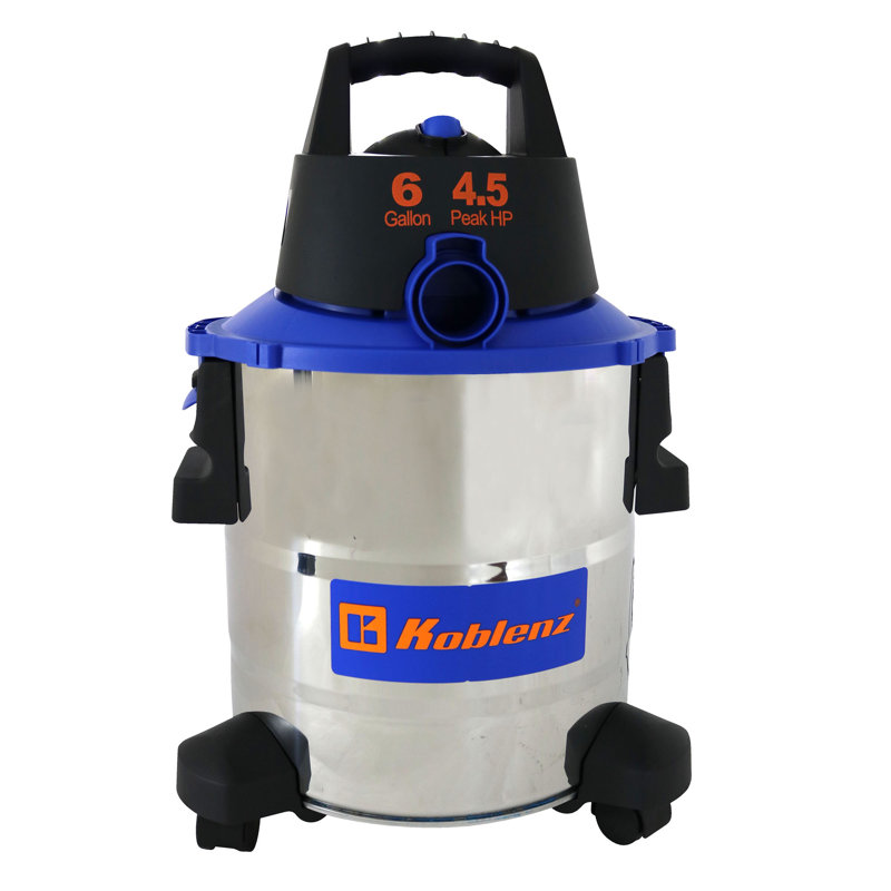 Aspirateur sec 6 W en acier inoxydable avec 4,5 HP et accessoires