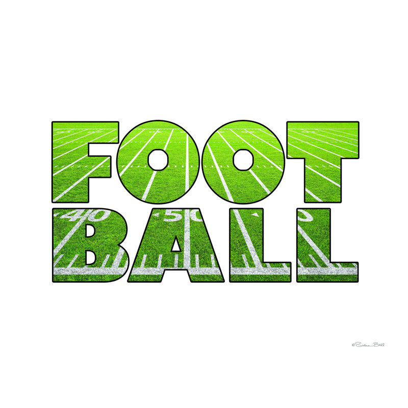 «Football Field», art textuel sur toile tendue, H 24 po x l 32 po
