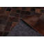 Tapis en cuir de vache brun patchwork 6 pi 1 po x 6 pi 1 po