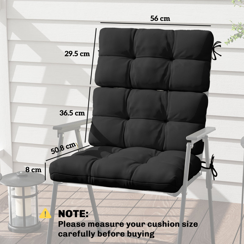 Outdoor Seat Cushion Set, Black