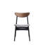 Ensemble de 2 chaises d'appoint en lin gris, noyer et finition noire Rebi