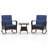 3 Pcs Rocking Bistro Set With Removable Cushions & Tempered Glass Top Coffee Table-1651914861
