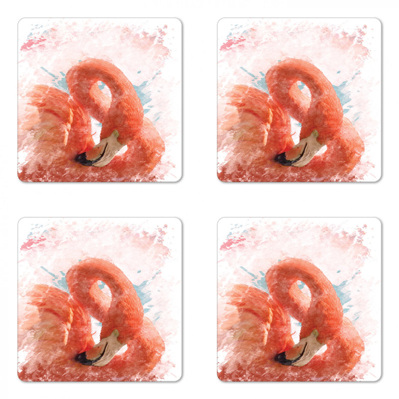 Sous-verre rose flamant