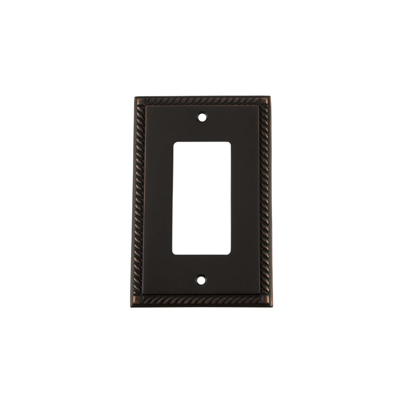 Rope 1-Gang Rocker Wall Plate, Timeless Bronze