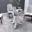 Table de salle à manger ronde de 52 po avec verre trempé. Et un design moderne. Installation facile. Convient à 4 à 6 personnes. Argent. + Table en verre. Regardez. Forme. Prises