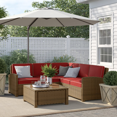 Leandra 4 - Person Modular Patio Conversation Set with Cushions