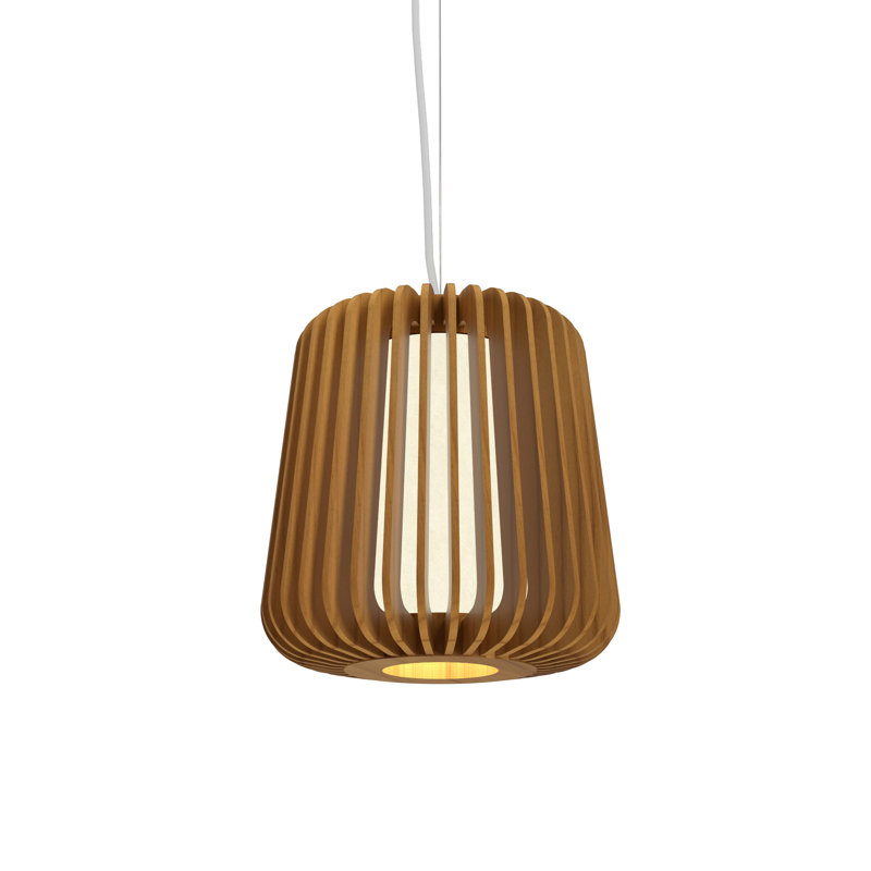 Stecche Di Legno 1 - Light Pendant, Teak, 8" H x 7.8" W x 7.8" D