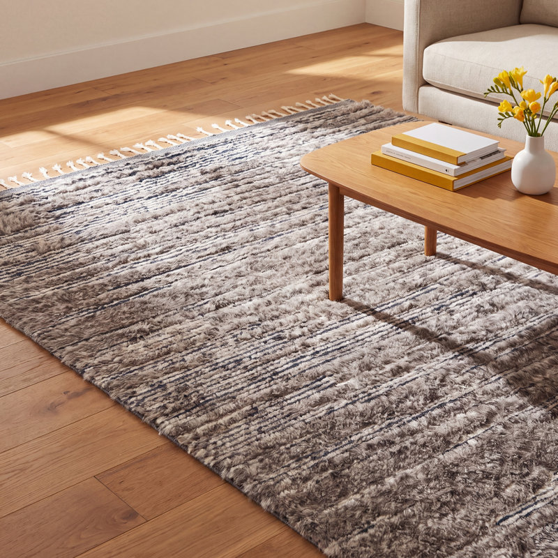 Benjamin Hand-Knotted Gray Rug, Rectangle 5'6" x 8'6"