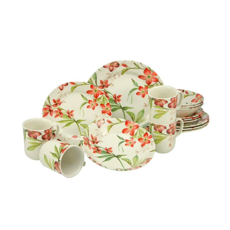 SUMMER COTTAGE 16 Piece Dinnerware Set - Service for 4
