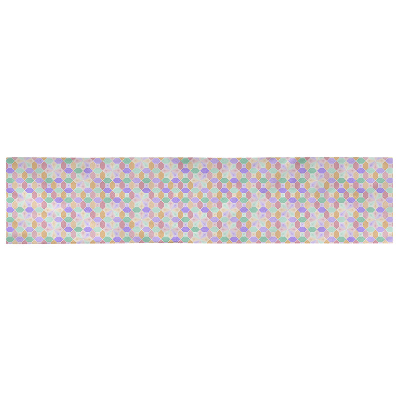 Chemin de table Avicia, 72 po x 16 po, Polyester, Mauve et orange