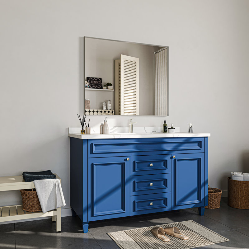 Miroir de salle de bain mural, Argent argent, 32 po x 40 po