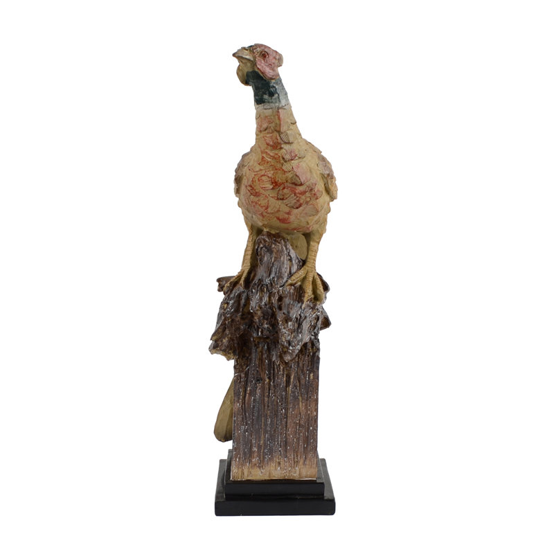 Julius PHEASANT 37cm Carved Wood Effect